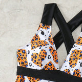 Swim Tankini con estampado de corazones para mujeres en estilo de camiseta sin mangas