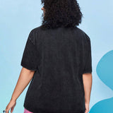 SCOOBY-DOO X  Plus Size Cartoon Printed Short Sleeve T-Shirt