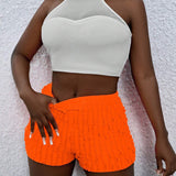 SXY Shorts Ajustados Con Textura Para Mujer