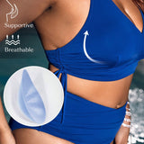 Swim Chicsea Conjunto De Traje De Bano Con Tirantes Halter De Color Solido Para Mujer Talla Grande Carnaval