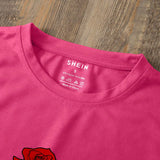 Slayr Camiseta Corta Con Estampado De Letras Florales Para Mujer