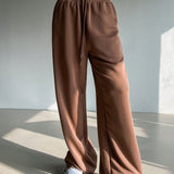 DAZY Pantalones Largos De Cintura Ajustable Con Cordon Para Mujer Y Punos Ajustables