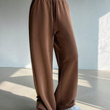 DAZY Pantalones Largos De Cintura Ajustable Con Cordon Para Mujer Y Punos Ajustables
