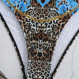 Conjunto De Bikini Estampado De Leopardo Con Tiras Cruzadas Y Con Aros, Traje De Bano De Dos Piezas Para Carnaval