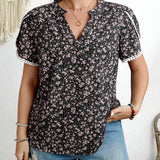 Camisa De a Grande Para Mujer Con Mangas Abullonadas Con Estampado Floral