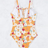 Swim Vcay Traje De Bano De Una Sola Pieza Con Tirantes Spaghetti Con Estampado Floral