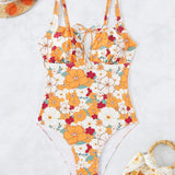 Swim Vcay Traje De Bano De Una Sola Pieza Con Tirantes Spaghetti Con Estampado Floral