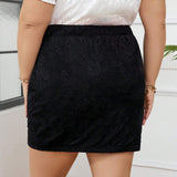 Clasi Plus Size Women's Lace Crossed Hem Skirt
