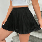 EZwear Plus Size Women's Pleated Skirt