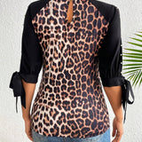 Dee Perlado, Puno Anudado, Blusa Impresa De Leopardo