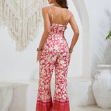 VCAY Floral Printed Women's Spaghetti Strap Jumpsuit