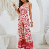 VCAY Floral Printed Women's Spaghetti Strap Jumpsuit