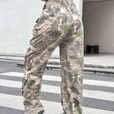 Coolane Pantalones De Carga Impresos Con Estampado De Camuflaje Para Mujer