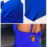 Swim Chicsea Traje De Bano De Una Pieza De Talla Grande En Color Solido Para Festivales De Musica