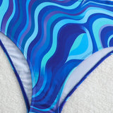 Swim SXY Traje De Bano De Una Pieza Con Estampado De Ondas De Agua