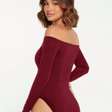 BASICS Bodycon Bodysuit Sin Hombros Para Mujer