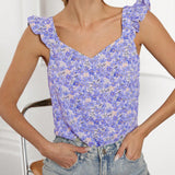 Frenchy Top De Tirantes Con Volantes Y Estampado Floral Para Mujeres