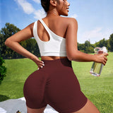Yoga Basic Shorts de ciclista de deporte de alta elasticidad y costura sin costuras, shorts ajustados y elasticos