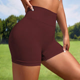 Yoga Basic Shorts de ciclista de deporte de alta elasticidad y costura sin costuras, shorts ajustados y elasticos