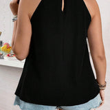 Prive Blusa Con Cuello Halter Brillante De a Grande