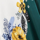 Mulvari Camiseta De Mujer Con Flores Impresas Y Colores Contrastantes