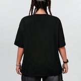 EZwear Women's Plus Size Rose & Letter Print T-Shirt
