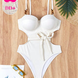 DD+ Mujeres Monokini Con Cinturon Desmontable Y Cintura Ahuecada