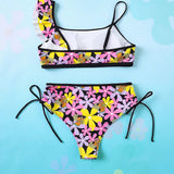 SCOOBY-DOO X  Conjunto De Bikini Con Estampado De Caricaturas Y Flores Para Mujer Plus