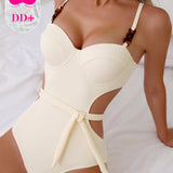 DD+ Mujeres Monokini Con Cinturon Desmontable Y Cintura Ahuecada