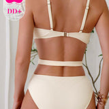 DD+ Mujeres Monokini Con Cinturon Desmontable Y Cintura Ahuecada