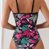 Swim Traje De Bano De Una Pieza Para Mujer Con Estampado Floral Y Botanico