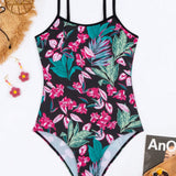 Swim Traje De Bano De Una Pieza Para Mujer Con Estampado Floral Y Botanico