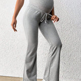 Pantalon De Maternidad Con Cintura Ajustable Y Corte Acampanado