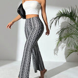 PETITE Pantalon De Estilo Bohemio Con Campana