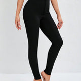 Tall Leggings Ajustados De Cintura Alta Con Tela Elastica