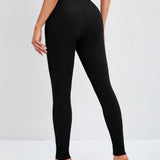 Tall Leggings Ajustados De Cintura Alta Con Tela Elastica