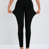 Tall Leggings Ajustados De Cintura Alta Con Tela Elastica