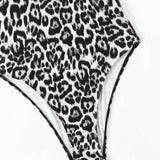 Swim Traje De Bano De Una Pieza Con Estampado De Leopardo Para Mujer