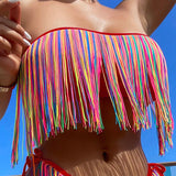 Swim Vcay Top De Bikini Sin Tirantes Colorido Para Mujer