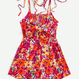 WYWH Rompers Con Tirantes Finos Y Estampado Floral