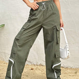 Coolane Pantalones Cargo Con Cordon En La Cintura Design Sense Para Mujer