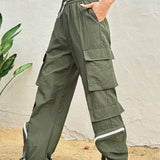 Coolane Pantalones Cargo Con Cordon En La Cintura Design Sense Para Mujer