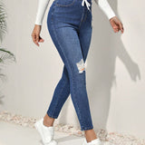 EMERY ROSE Jeans Slim Fit Desgastados Para Mujer