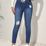 EMERY ROSE Jeans Slim Fit Desgastados Para Mujer