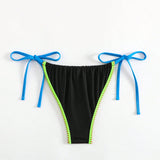 Swim Bottom de bikini de mujer con nudo lateral y bloques de color