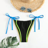 Swim Bottom de bikini de mujer con nudo lateral y bloques de color