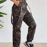 EZwear Pantalones De Carga De Camuflaje De Impresion Para Mujer