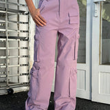 EZwear Pantalones casuales cargo para mujer con multiples bolsillos