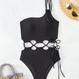 Swim Traje De Bano Monokini Con Un Hombro Ahuecado Para Mujer