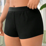 NEW  EZwear Pantalones Cortos Ultracortos De Alta Elasticidad, Ajustados, De Color Liso, De Talla Grande Para Mujer